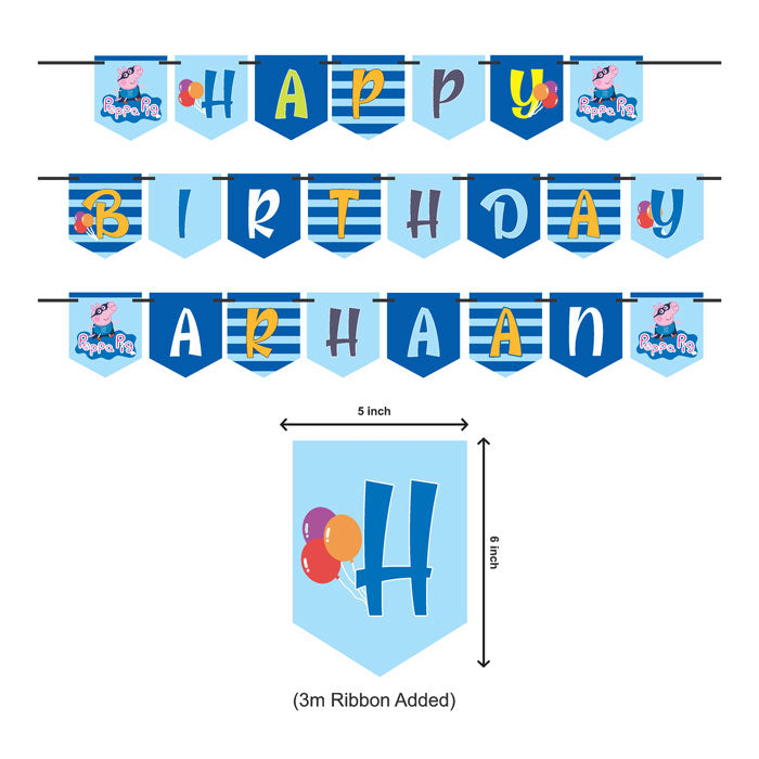 Peppa Pig Boy Theme Personalized Bunting