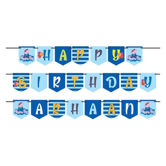 Peppa Pig Boy Theme Personalized Bunting