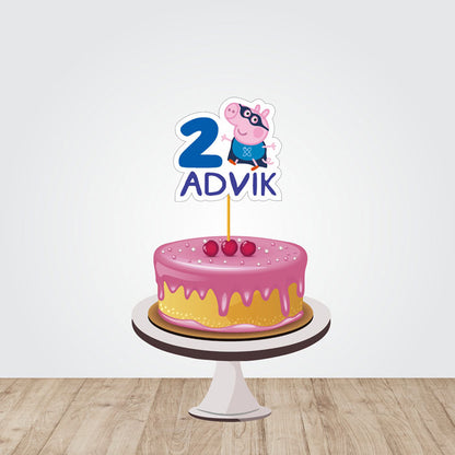 Peppa Pig Boy Theme Customized Caketopper
