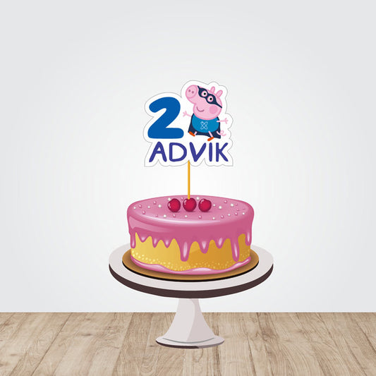Peppa Pig Boy Theme Customized Caketopper