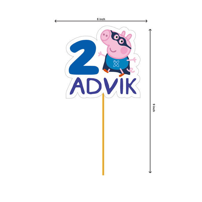 Peppa Pig Boy Theme Customized Caketopper