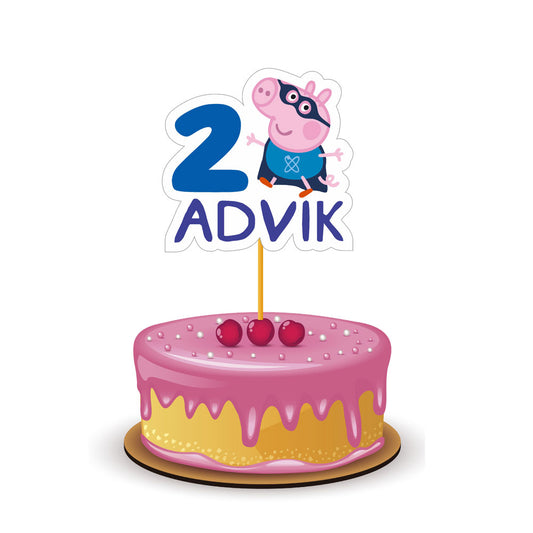 Peppa Pig Boy Theme Customized Caketopper
