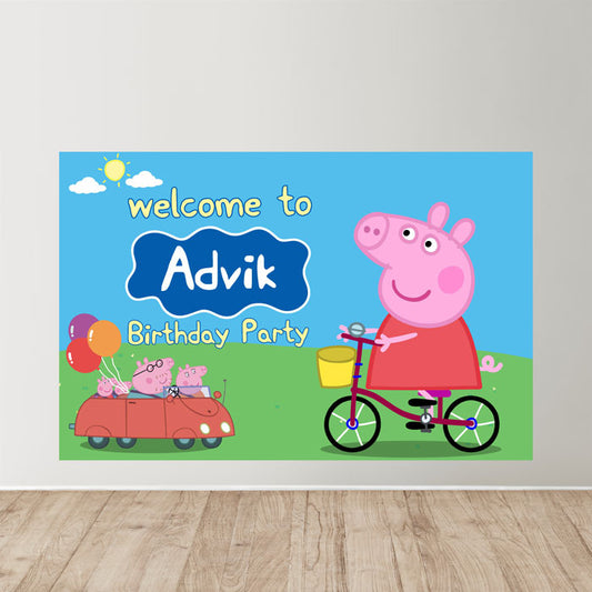 Peppa Pig Boy Theme Personalized Welcome Board