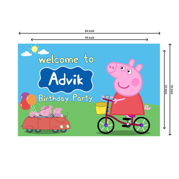 Peppa Pig Boy Theme Personalized Welcome Board