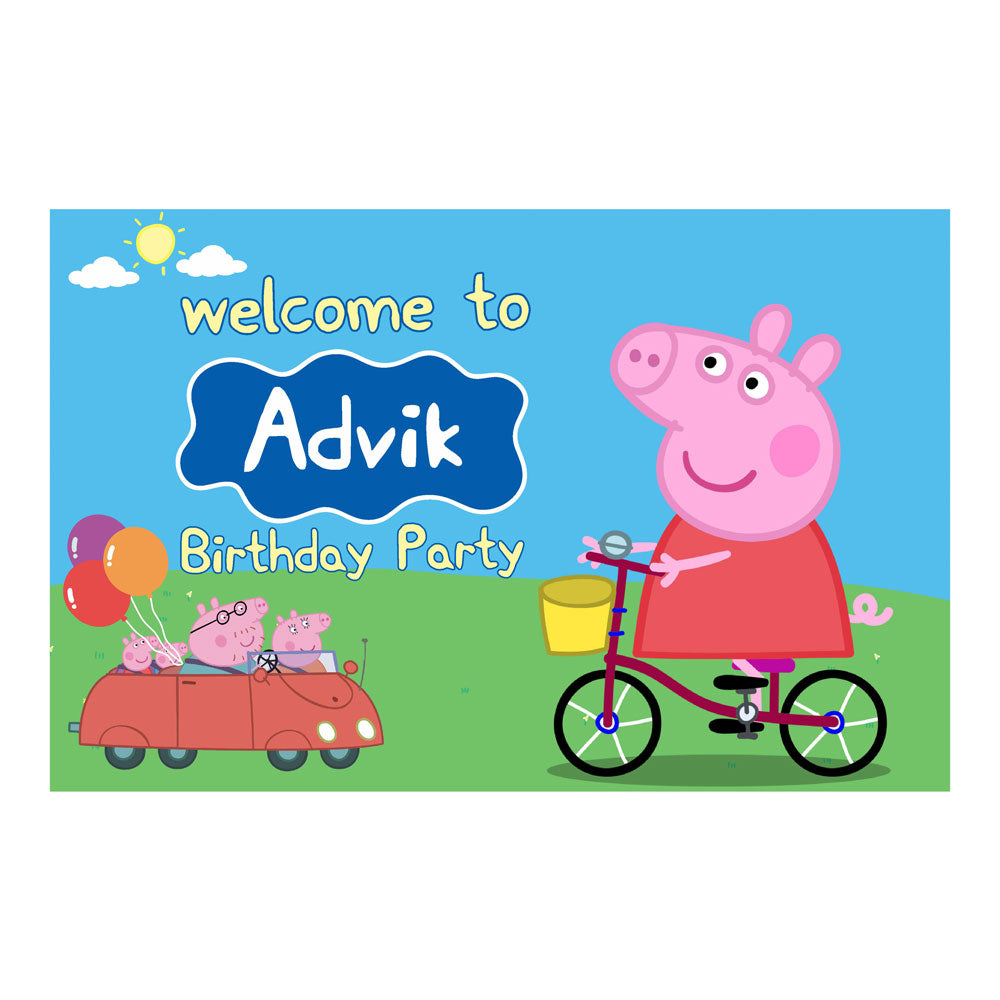Peppa Pig Boy Theme Personalized Welcome Board