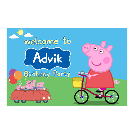 Peppa Pig Boy Theme Personalized Welcome Board