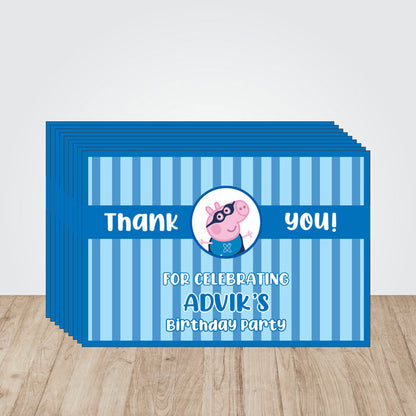 Peppa Pig Boy Theme Thank You Cards
