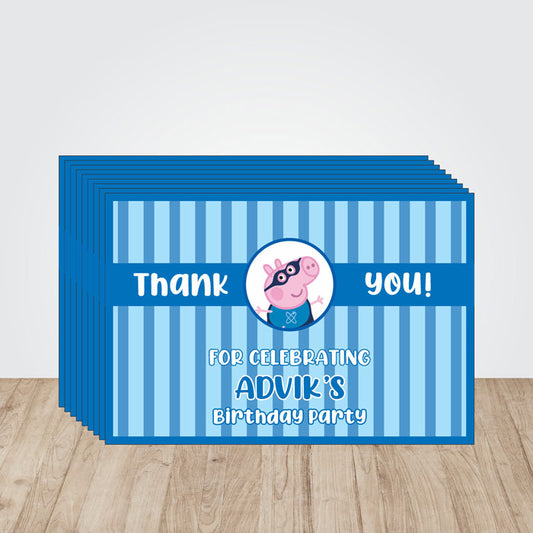 Peppa Pig Boy Theme Thank You Cards