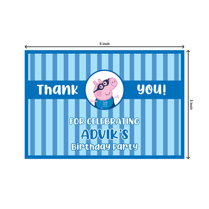 Peppa Pig Boy Theme Thank You Cards