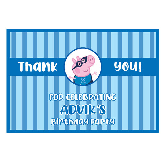 Peppa Pig Boy Theme Thank You Cards