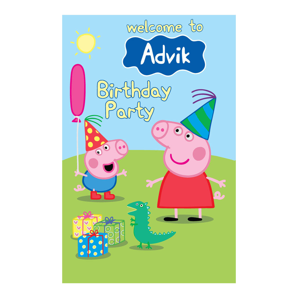 Peppa Pig Boy Theme Welcome Board