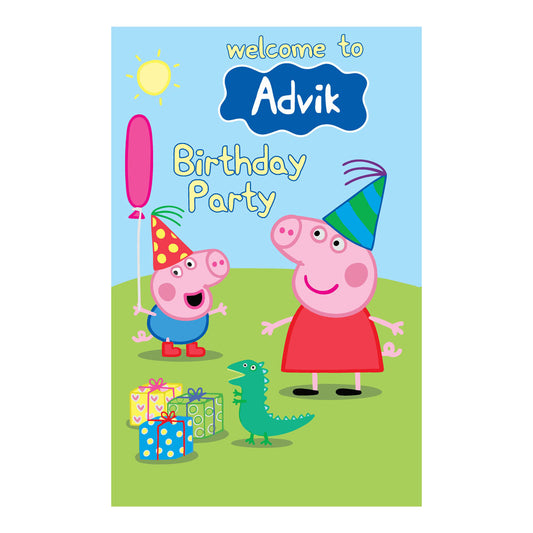 Peppa Pig Boy Theme Welcome Board