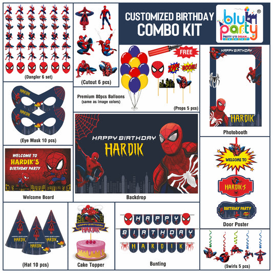 Spider-Man Smart Personalised Birthday Decoration Kit
