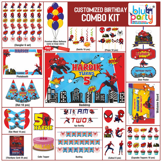 Spider-Man Elite Personalised Birthday Decoration Kit
