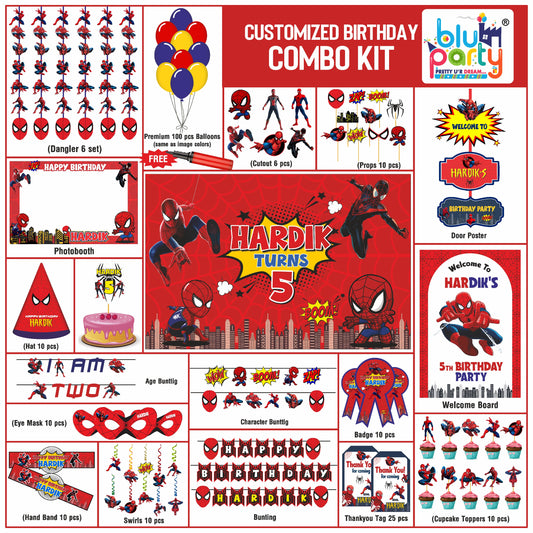 Spider-Man Prime Personalised Birthday Decoration Kit