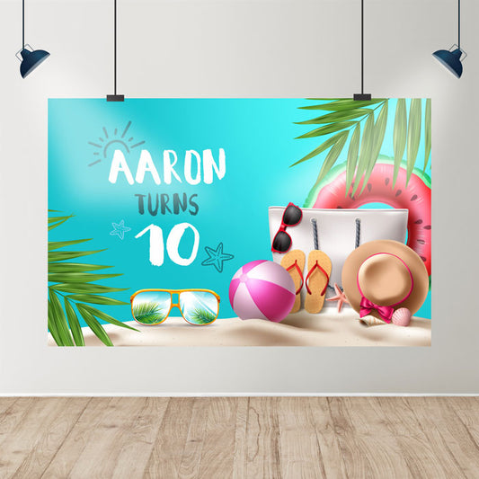 Summer Theme Personalized Backdrop