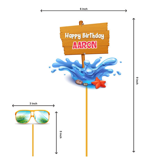 Summer Theme Customized Caketopper