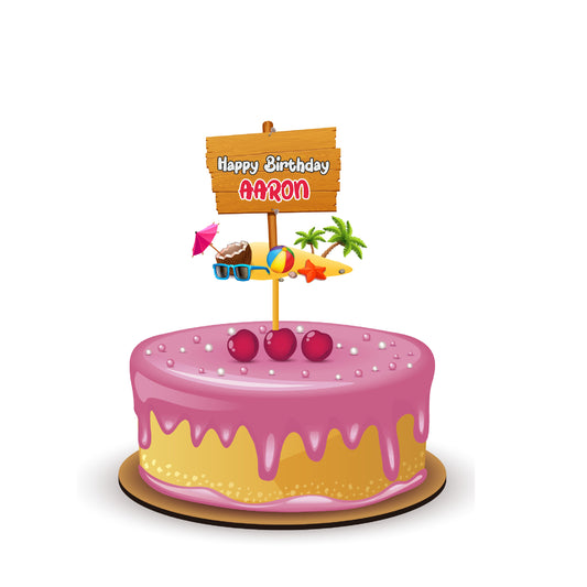 Summer Theme Personalized Caketopper