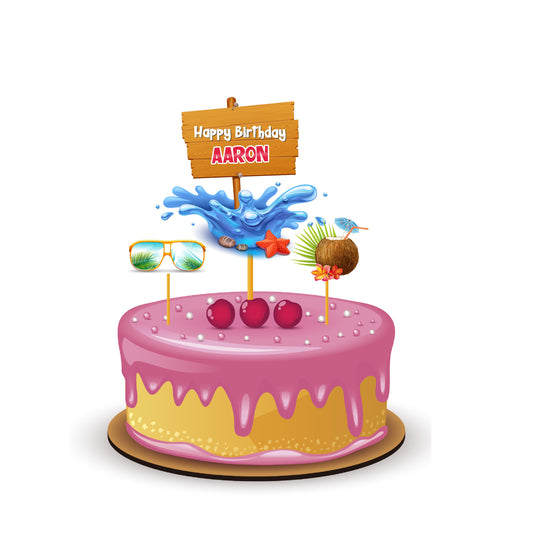 Summer Theme Customized Caketopper