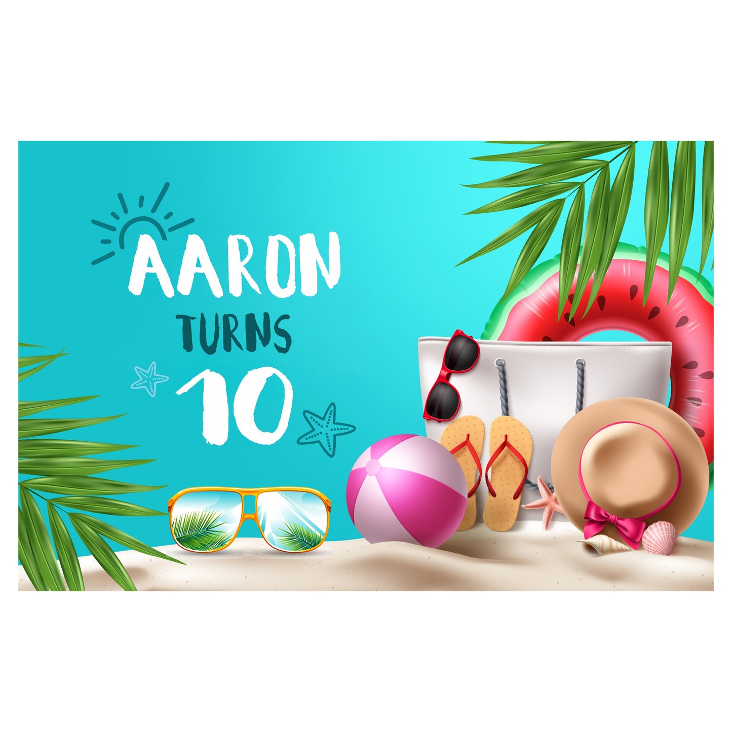 Summer Theme Personalized Backdrop