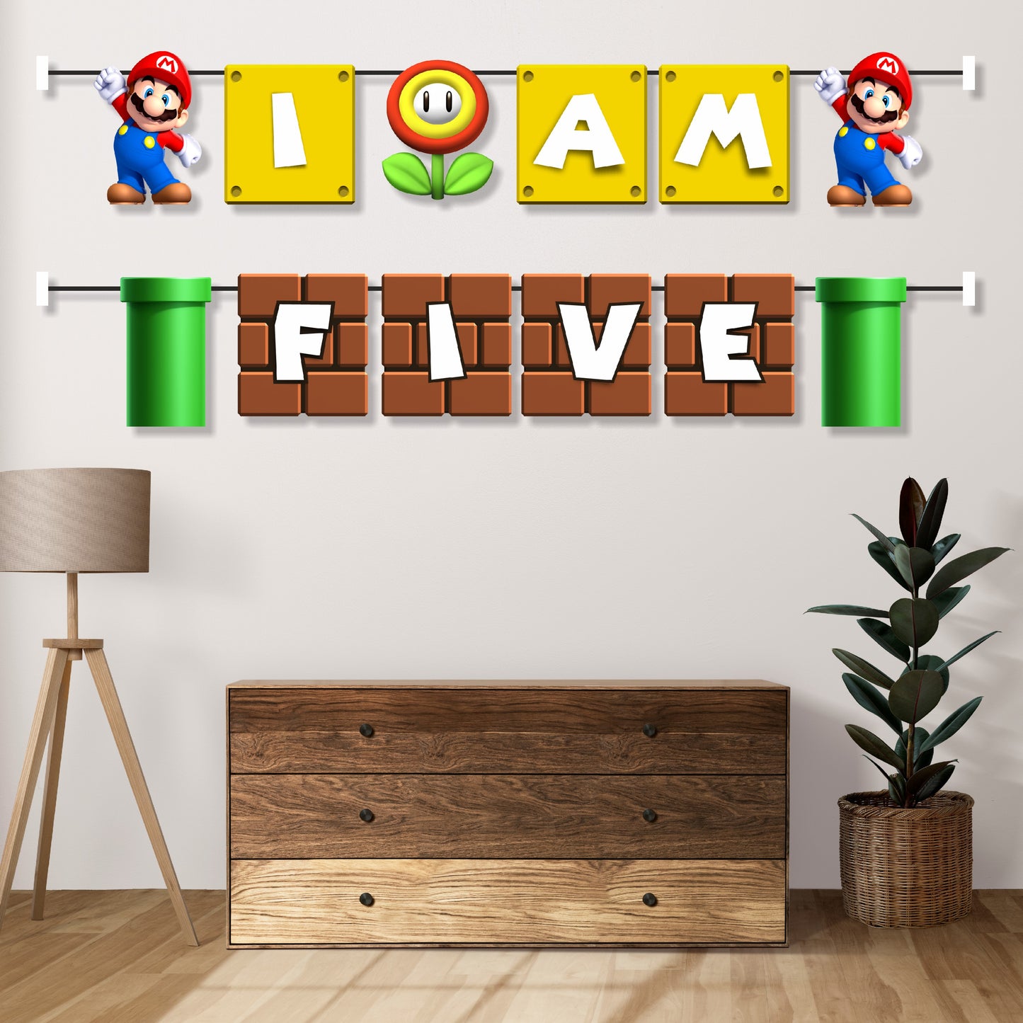 Super Mario Birthday Theme Age Bunting