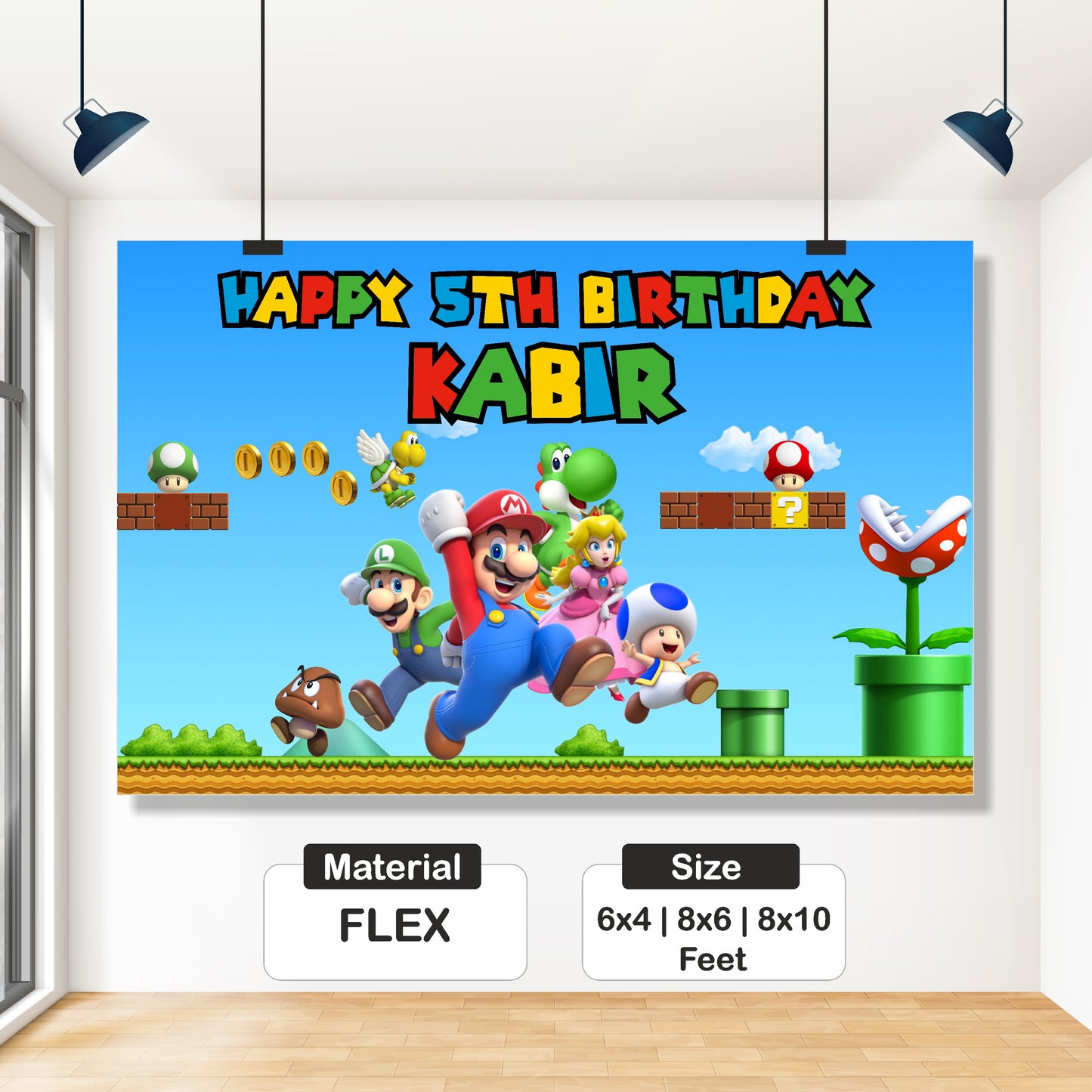 Super Mario Birthday Theme Backdrop