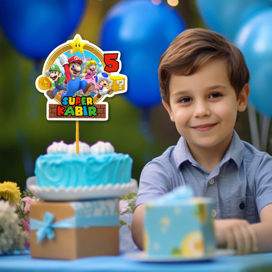 Super Mario Birthday Theme Personalized Caketopper