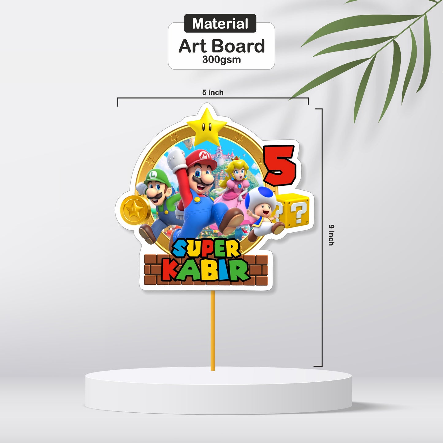 Super Mario Birthday Theme Personalized Caketopper