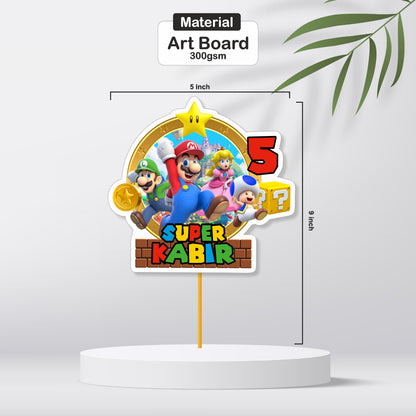 Super Mario Birthday Theme Personalized Caketopper