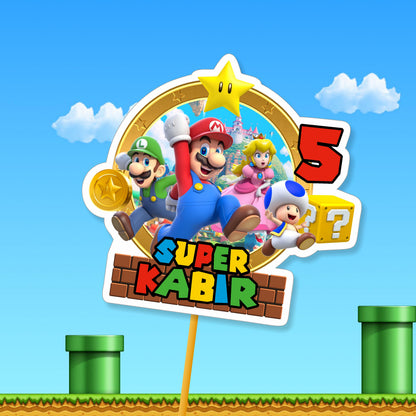 Super Mario Birthday Theme Personalized Caketopper for birthday party