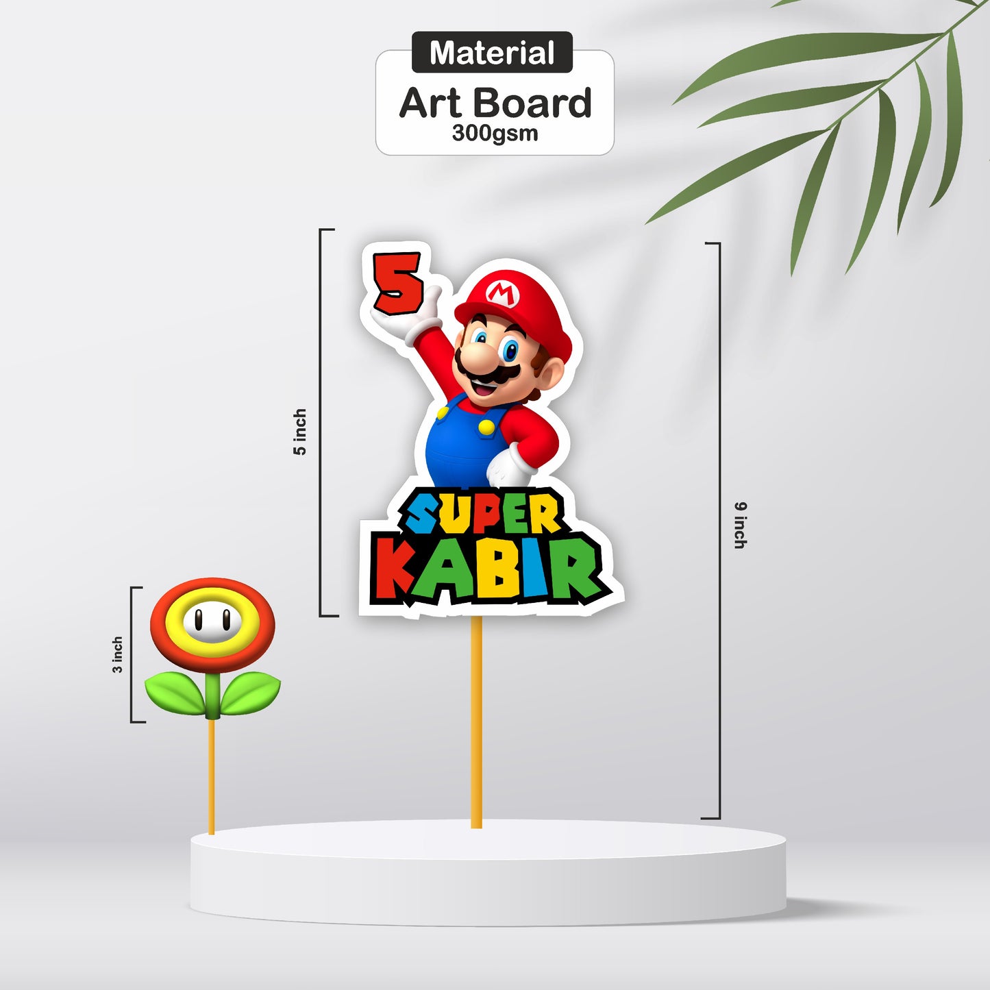 Super Mario Birthday Theme Premium Caketopper
