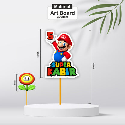 Super Mario Birthday Theme Premium Caketopper