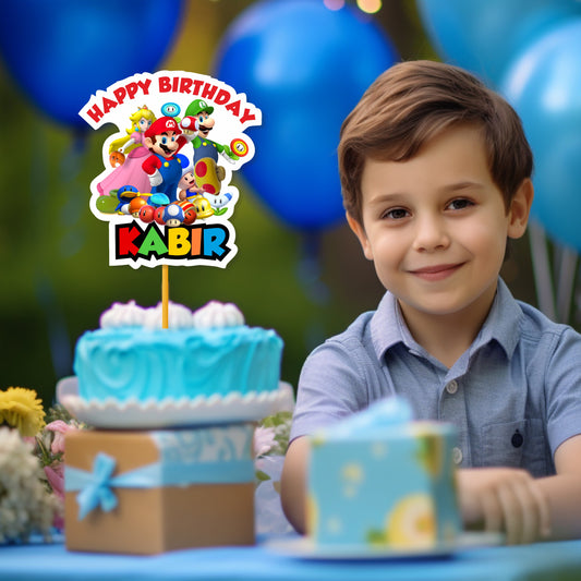 Super Mario Birthday Theme Customized Caketopper