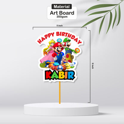 Super Mario Birthday Theme Customized Caketopper