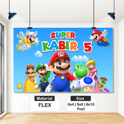 Super Mario Birthday Theme Classic Backdrop
