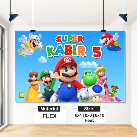 Super Mario Birthday Theme Classic Backdrop