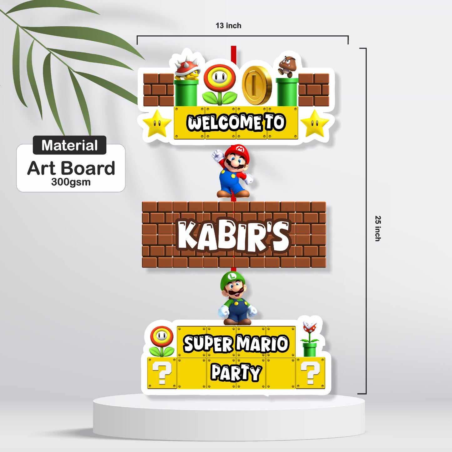 Super Mario Birthday Theme Personalized Door Poster