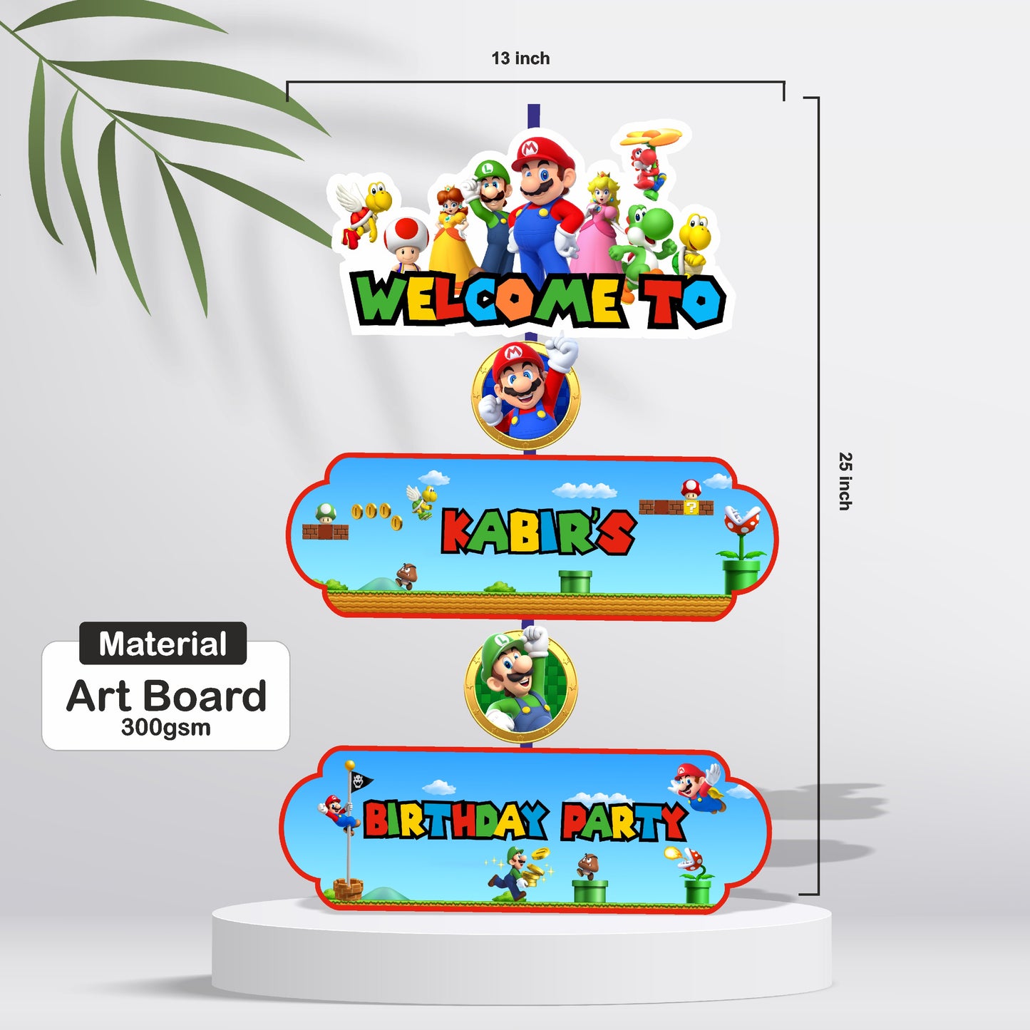 Super Mario Birthday Theme Door Poster