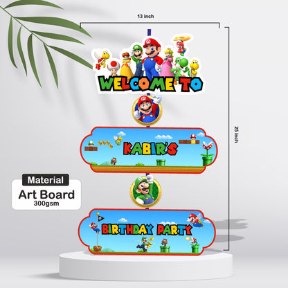Super Mario Birthday Theme Door Poster