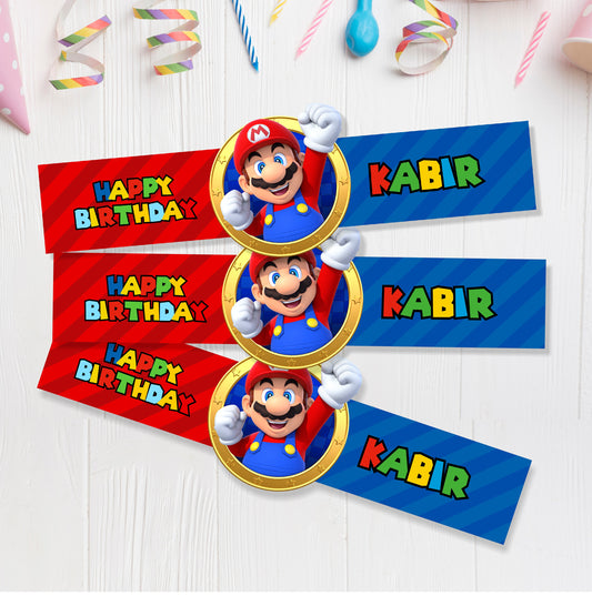 Super mario birthday hand band for Birthday Party