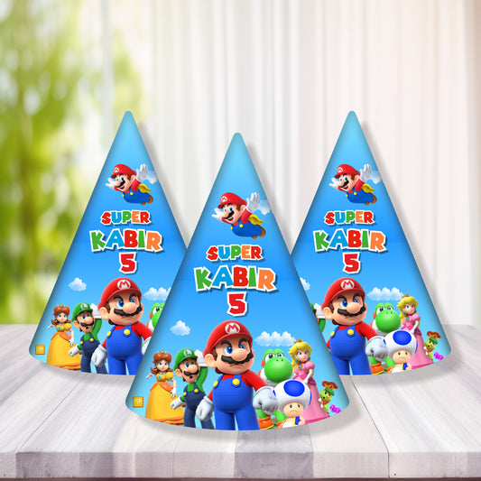 Super Mario Birthday Personalized hat for birthday party