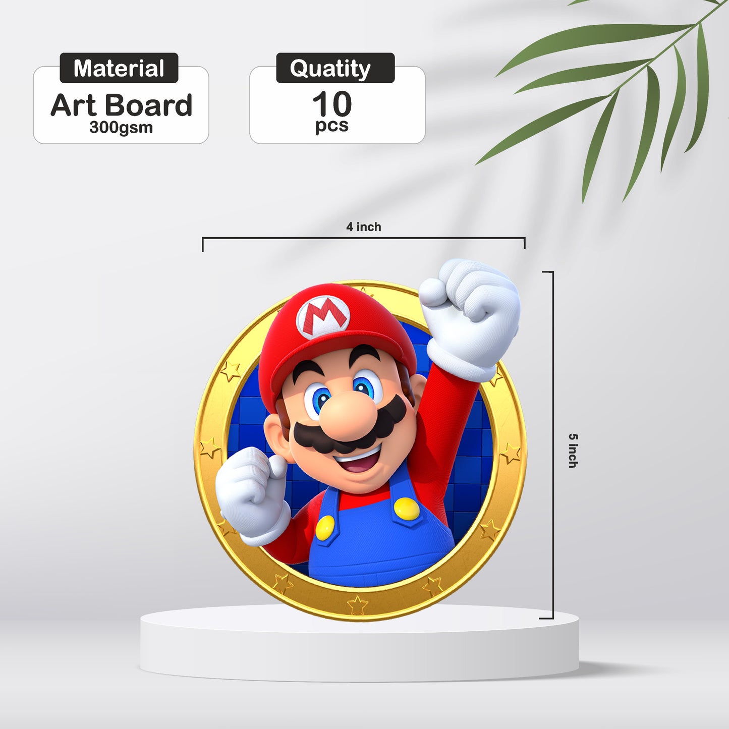 Super Mario Birthday Theme Character Mini Cutouts