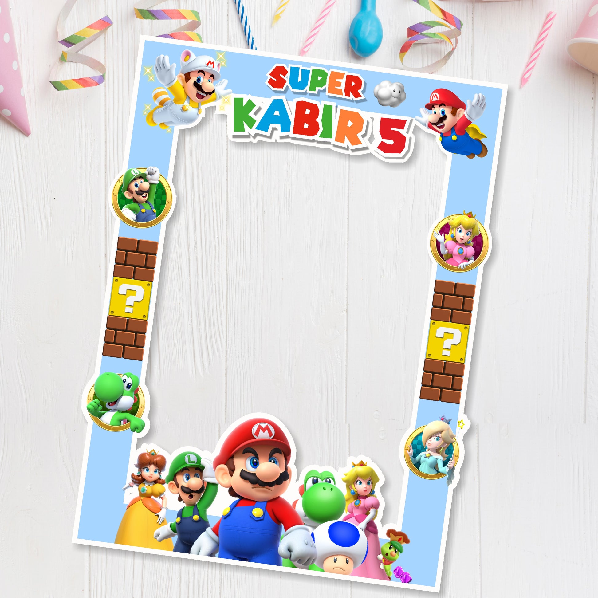 Super Mario birthday theme customized photobooth for birthday party