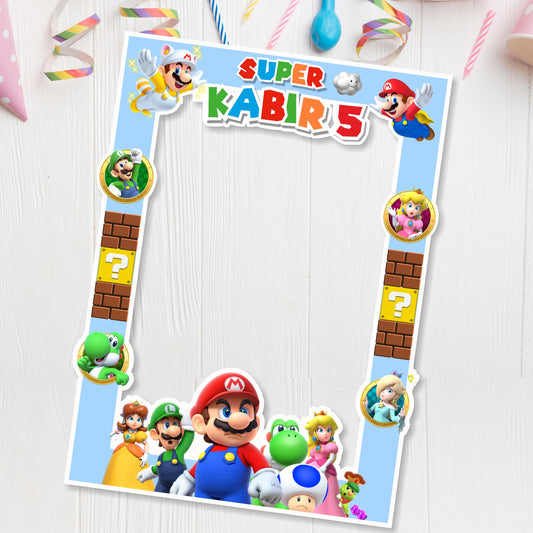Super Mario birthday theme customized photobooth for birthday party