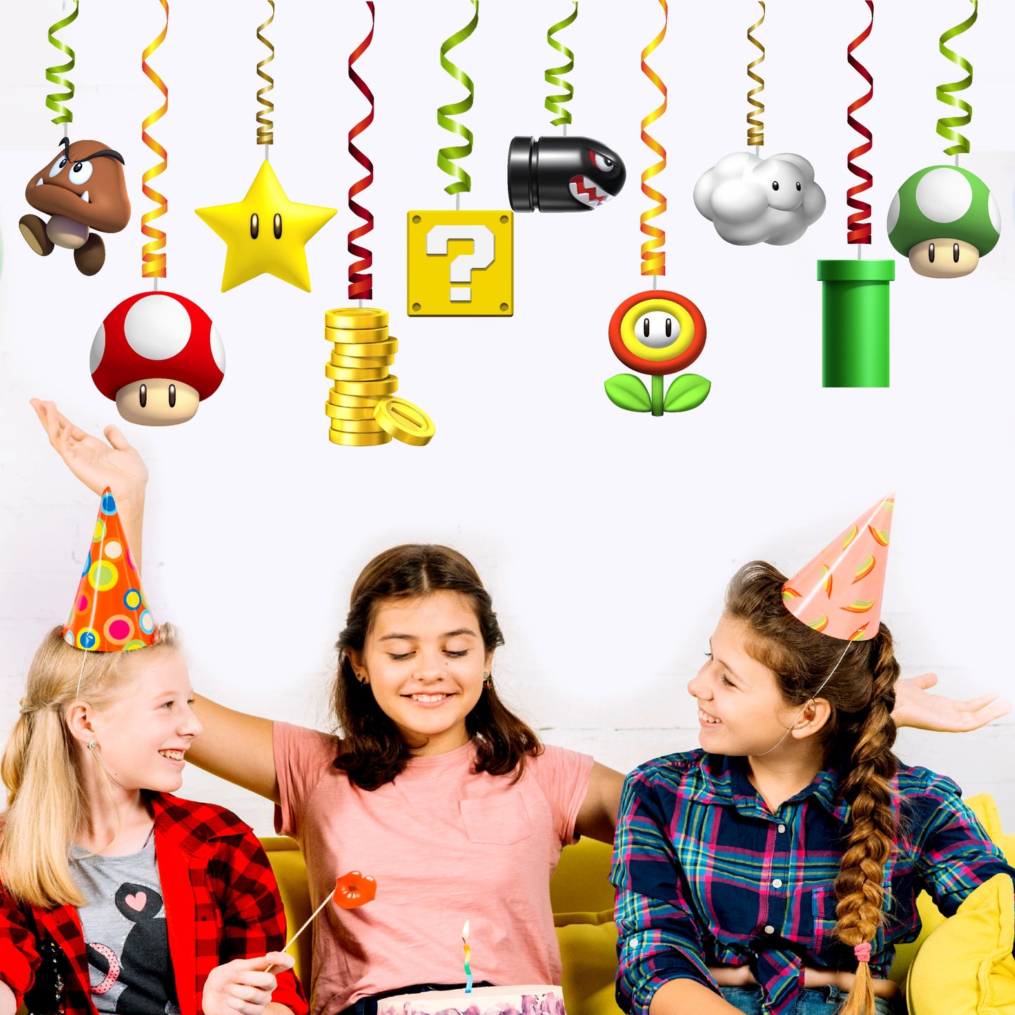 Super Mario Birthday Theme Classic Swirls