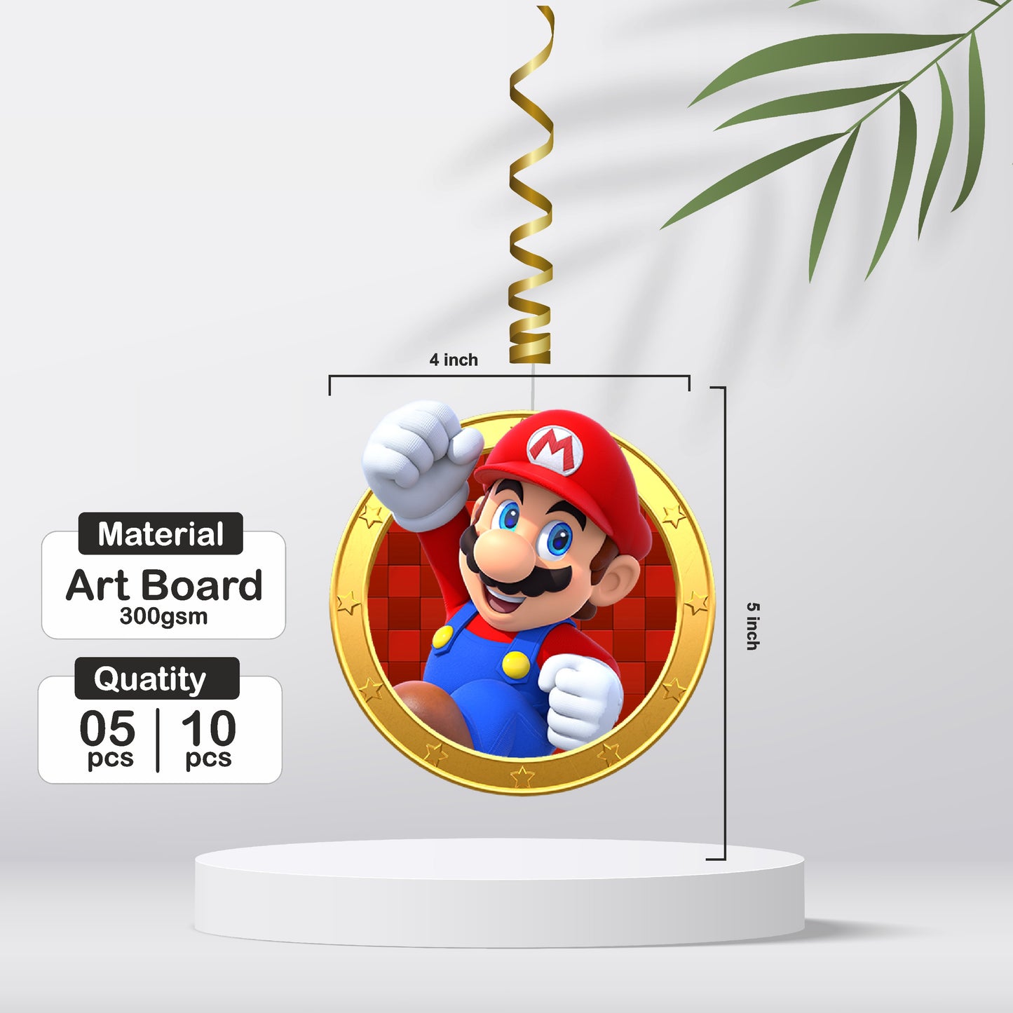 Super Mario Birthday Theme Premium Swirls