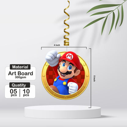 Super Mario Birthday Theme Premium Swirls