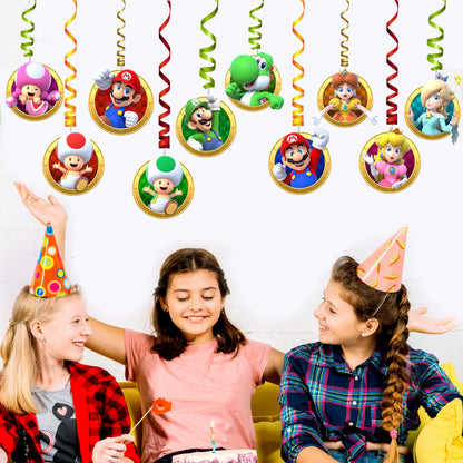 Super Mario Birthday Theme Premium Swirls
