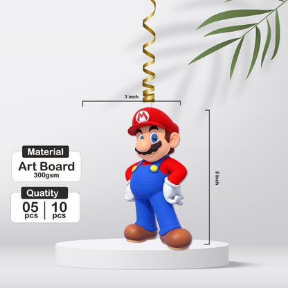 Super Mario Birthday Theme Character Swirls