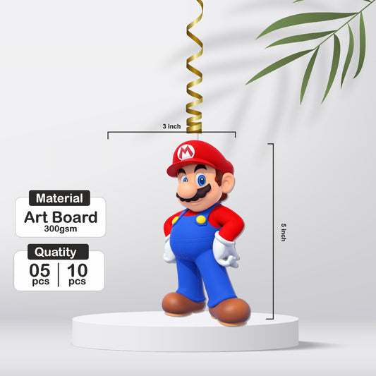Super Mario Birthday Theme Character Swirls